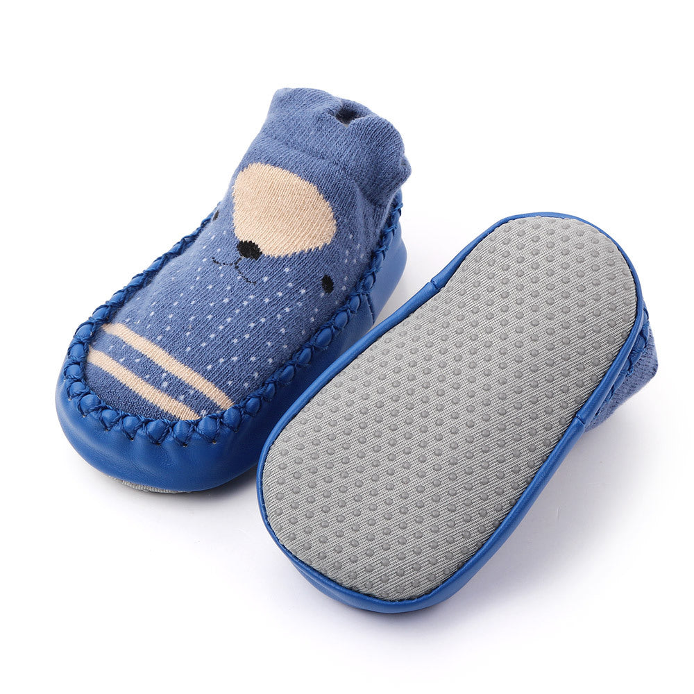 Cute Cartoon Non-Slip Baby Floor Shoes Socks, Combed Cotton Toddler Slipper Socks
