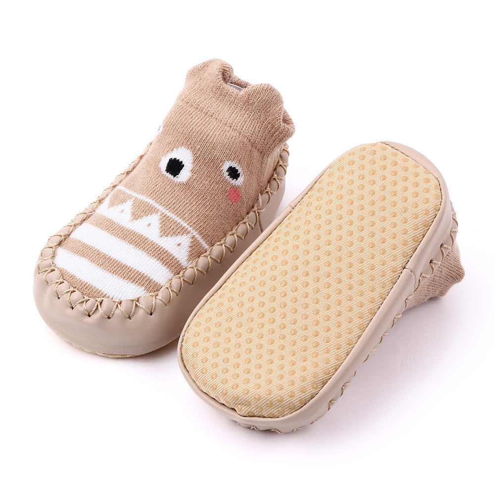 Cute Cartoon Non-Slip Baby Floor Shoes Socks, Combed Cotton Toddler Slipper Socks