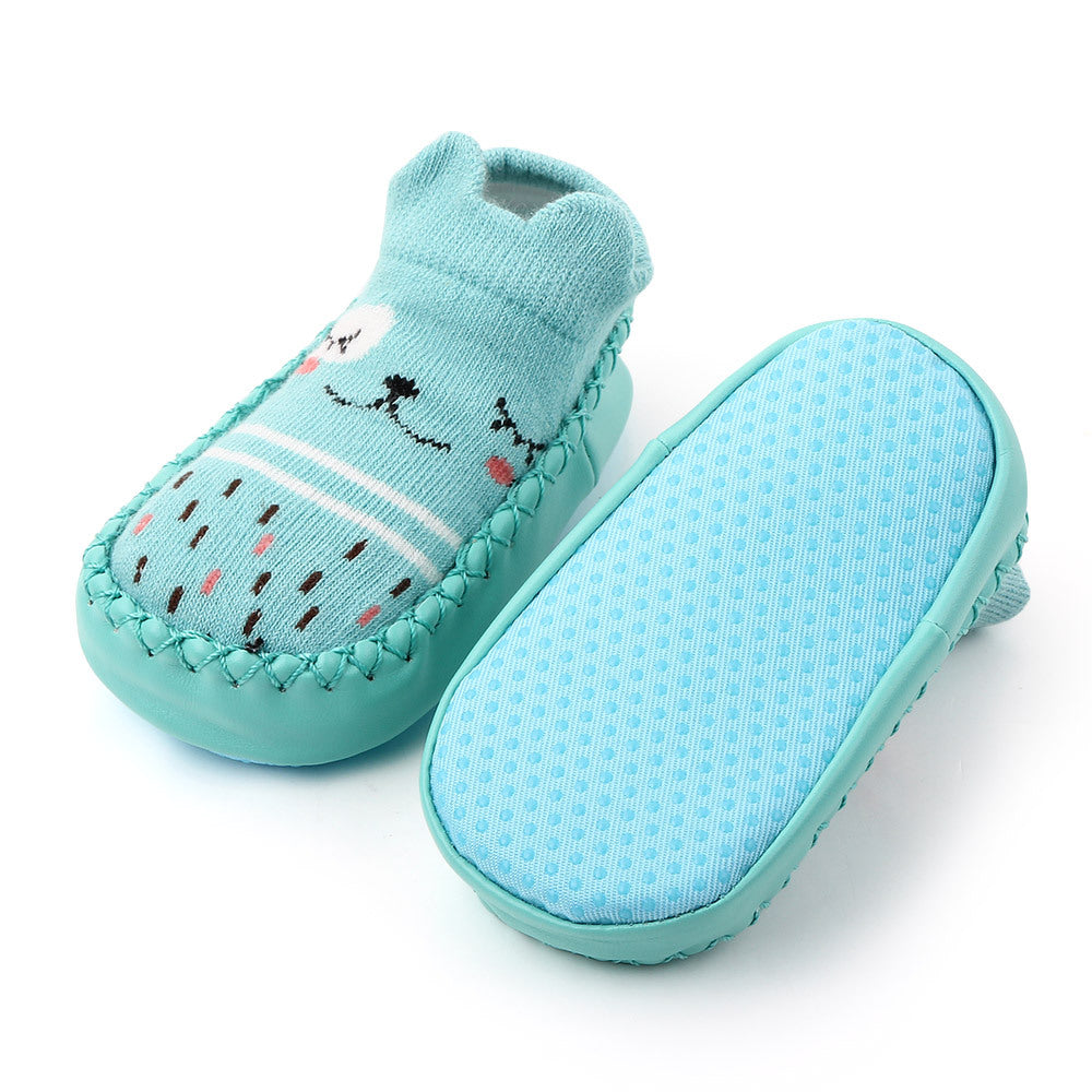 Cute Cartoon Non-Slip Baby Floor Shoes Socks, Combed Cotton Toddler Slipper Socks