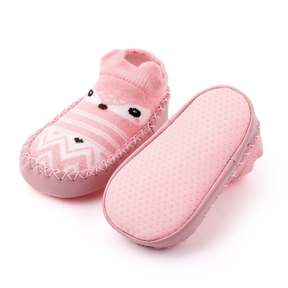 Cute Cartoon Non-Slip Baby Floor Shoes Socks, Combed Cotton Toddler Slipper Socks
