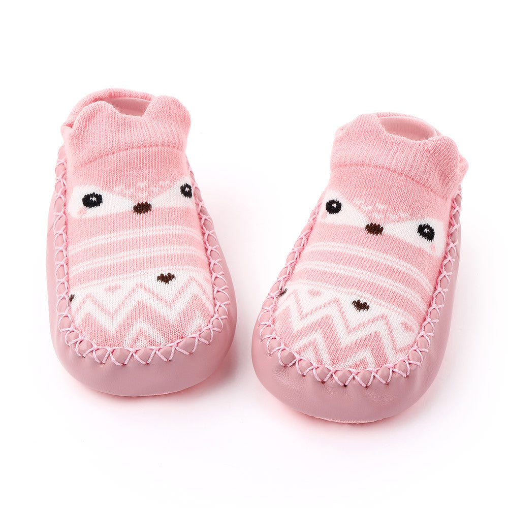 Cute Cartoon Non-Slip Baby Floor Shoes Socks, Combed Cotton Toddler Slipper Socks