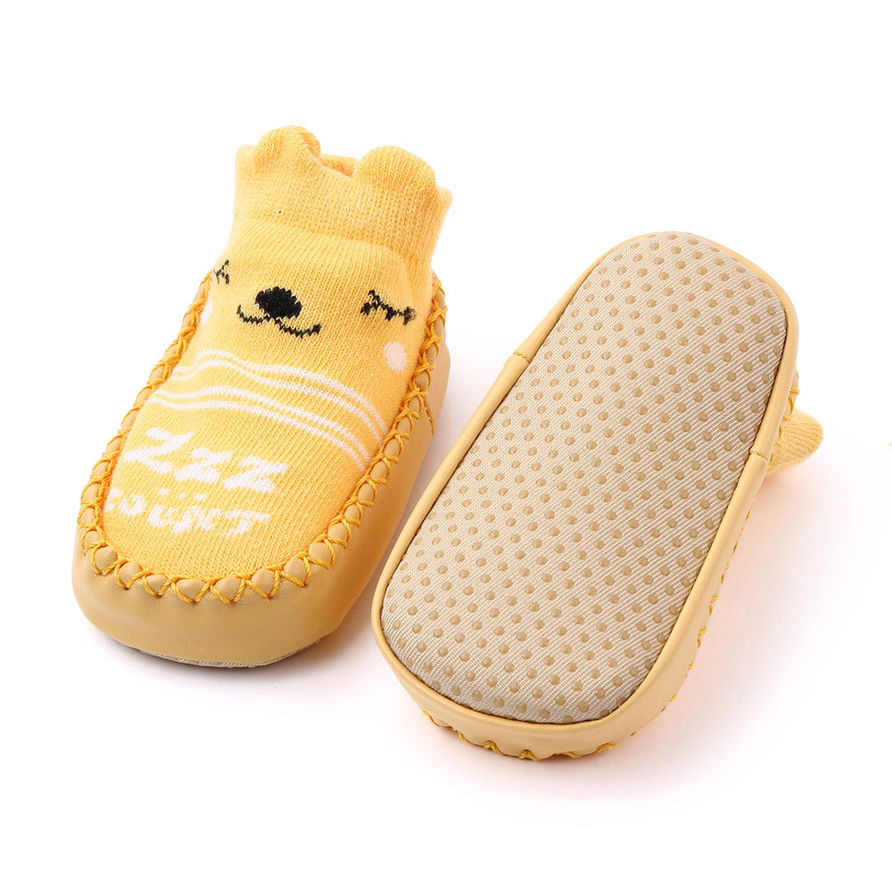 Cute Cartoon Non-Slip Baby Floor Shoes Socks, Combed Cotton Toddler Slipper Socks