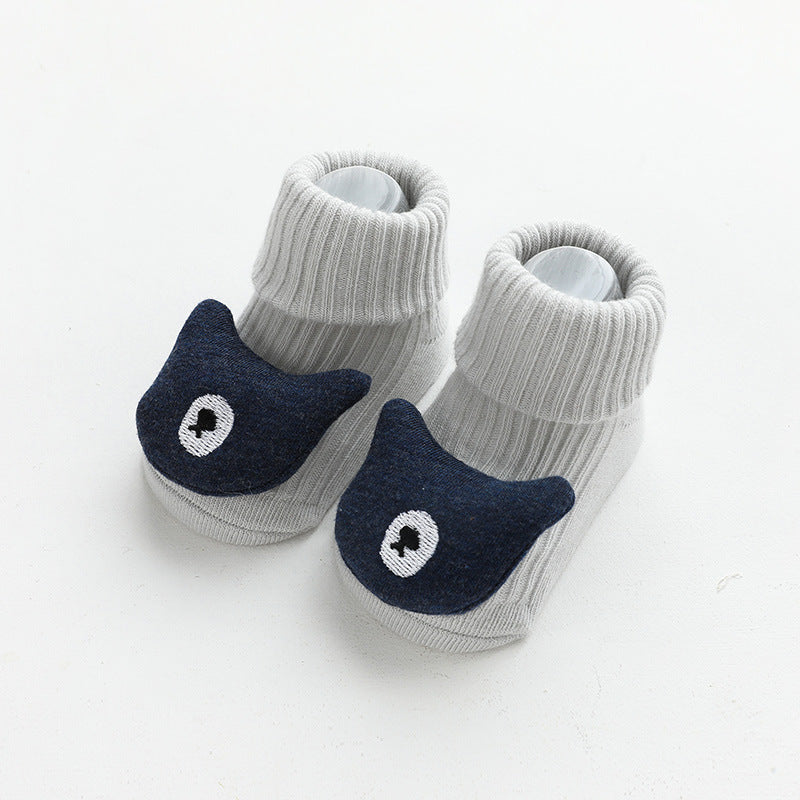 Cute Cartoon Baby Socks, Combed Cotton Mid-Calf Toddler Socks for 1-3 Years Old
