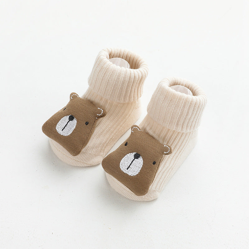 Cute Cartoon Baby Socks, Combed Cotton Mid-Calf Toddler Socks for 1-3 Years Old