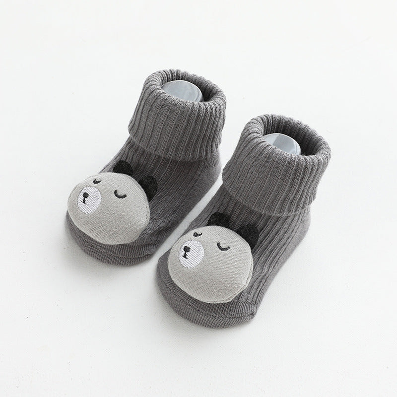 Cute Cartoon Baby Socks, Combed Cotton Mid-Calf Toddler Socks for 1-3 Years Old