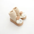 Cute Cartoon Non-Slip Baby Floor Socks, Terry Lined Mid-Calf Toddler Socks for Autumn & Winter
