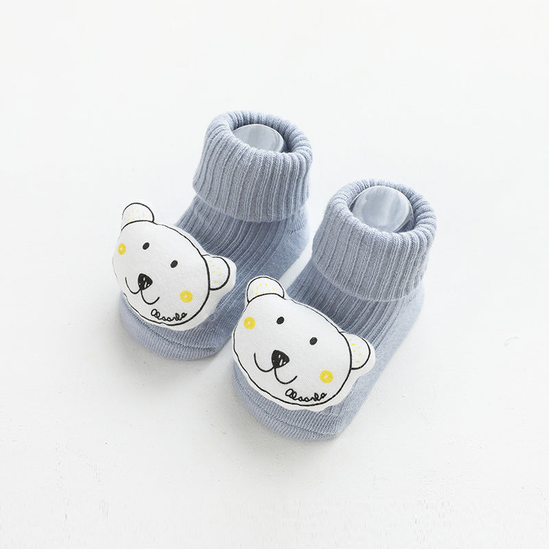 Cute Cartoon Baby Socks, Combed Cotton Mid-Calf Toddler Socks for 1-3 Years Old
