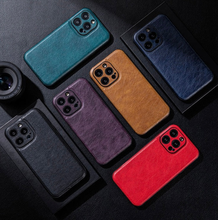 Premium Vintage Leather Case for iPhone 16/15/14 Pro Max | Elegant Slim-Fit Protection