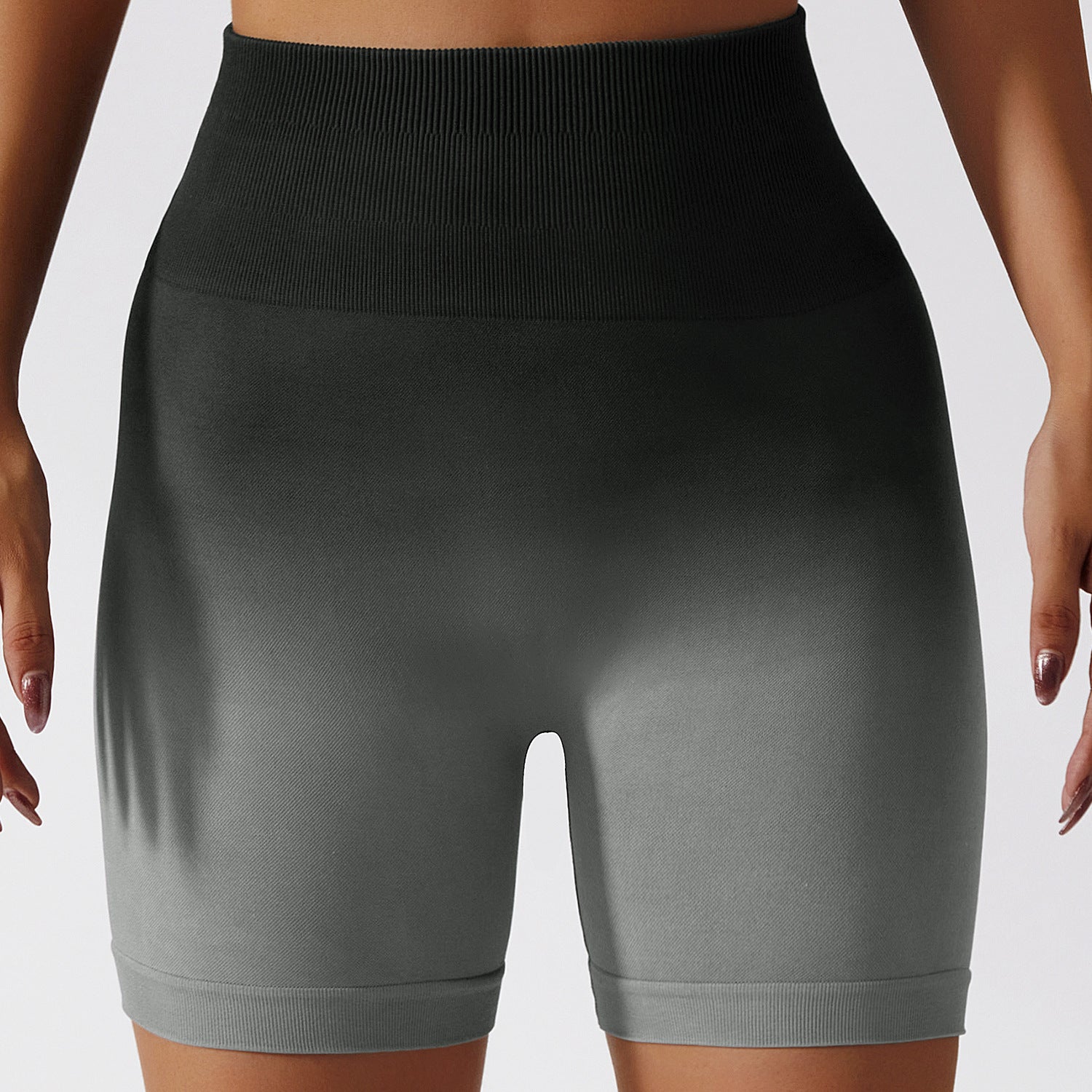 European and American Gradient Seamless Yoga Shorts Breathable Tight Sports Shorts Women's High Waist Elastic Butt Lifting Fitness Pants 6406