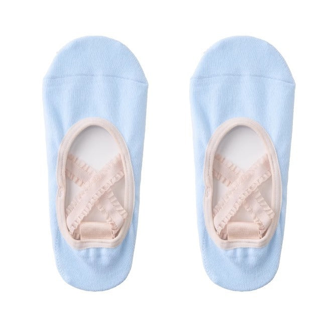 Sweet Non-Slip Ballet Yoga Socks for Women, 200N Cotton Cross-Strap Pilates Socks, Cute Barefoot Fitness Socks for Summer
