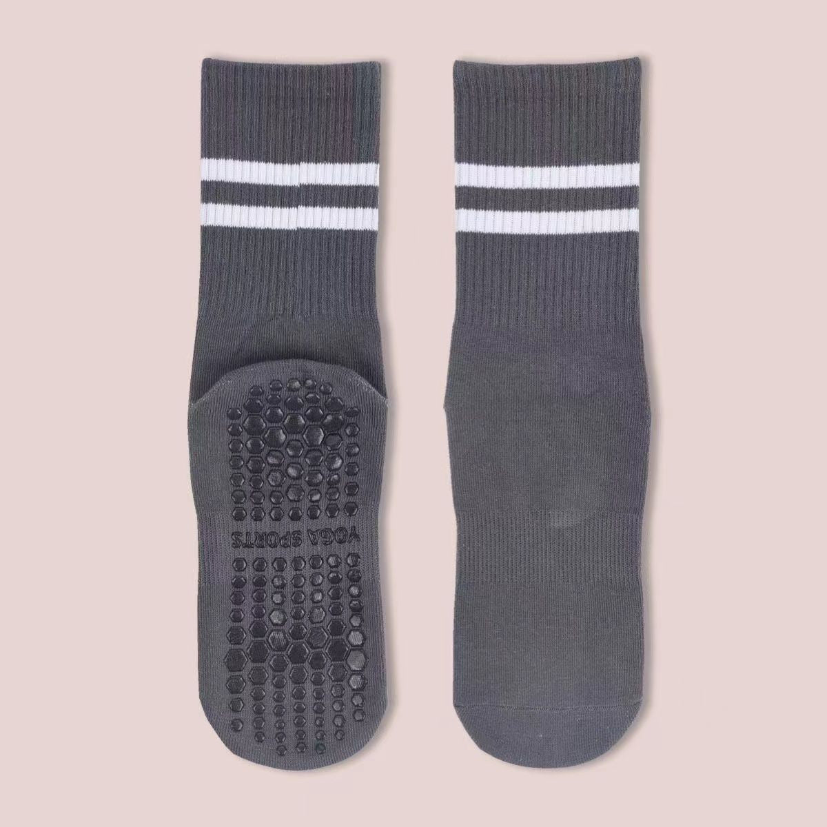 Non-Slip Yoga Socks for Women & Men, Mid-Calf Grip Socks for Pilates, Dance, Trampoline & Home Workouts