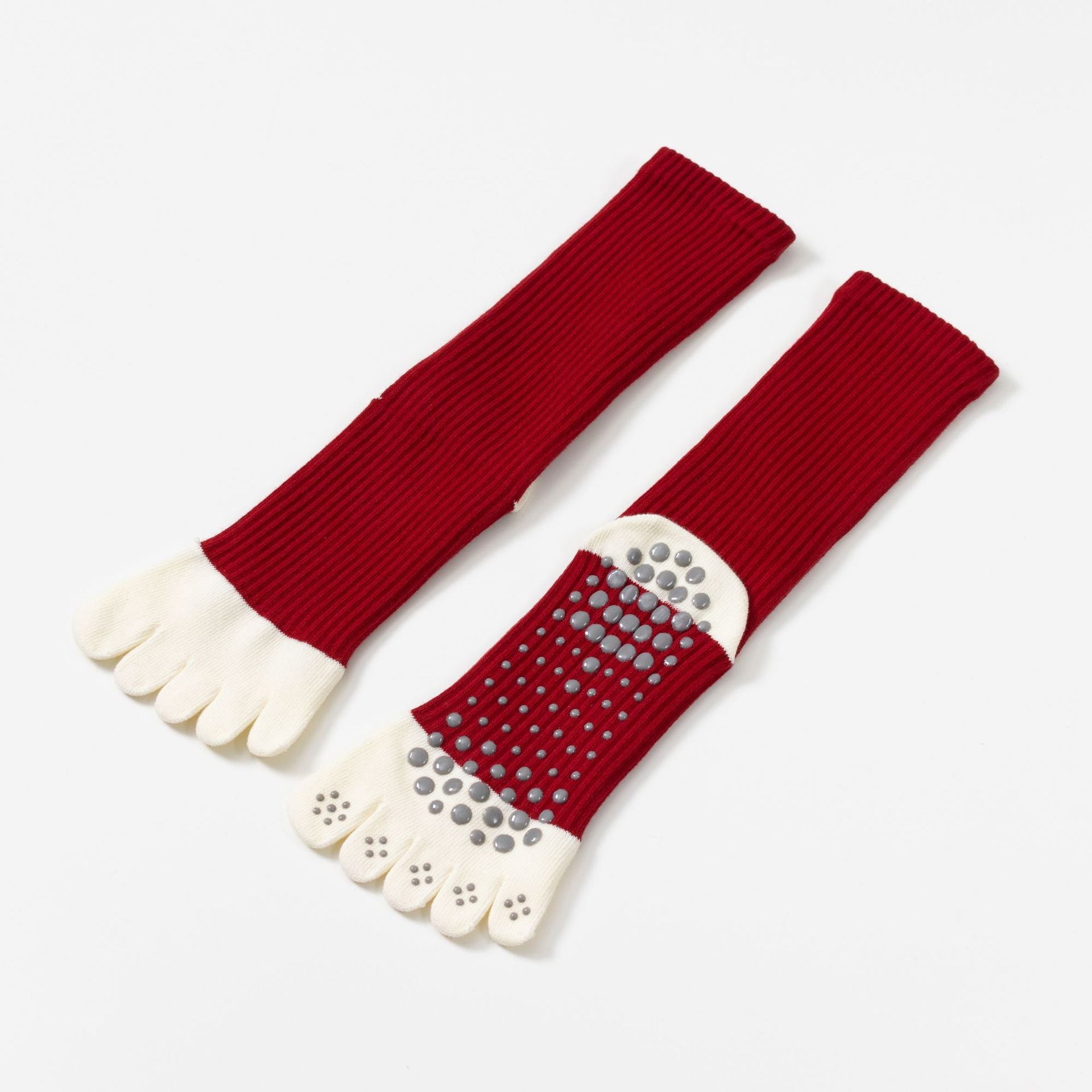 Women Five Toe Non Slip Pilates Yoga Calf Grip Socks