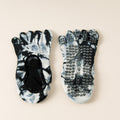 Tie-Dye Five-Toe Yoga Socks for Women | Non-Slip Grip Pilates Socks, Breathable Cotton Short Socks for Dance & Home Workouts
