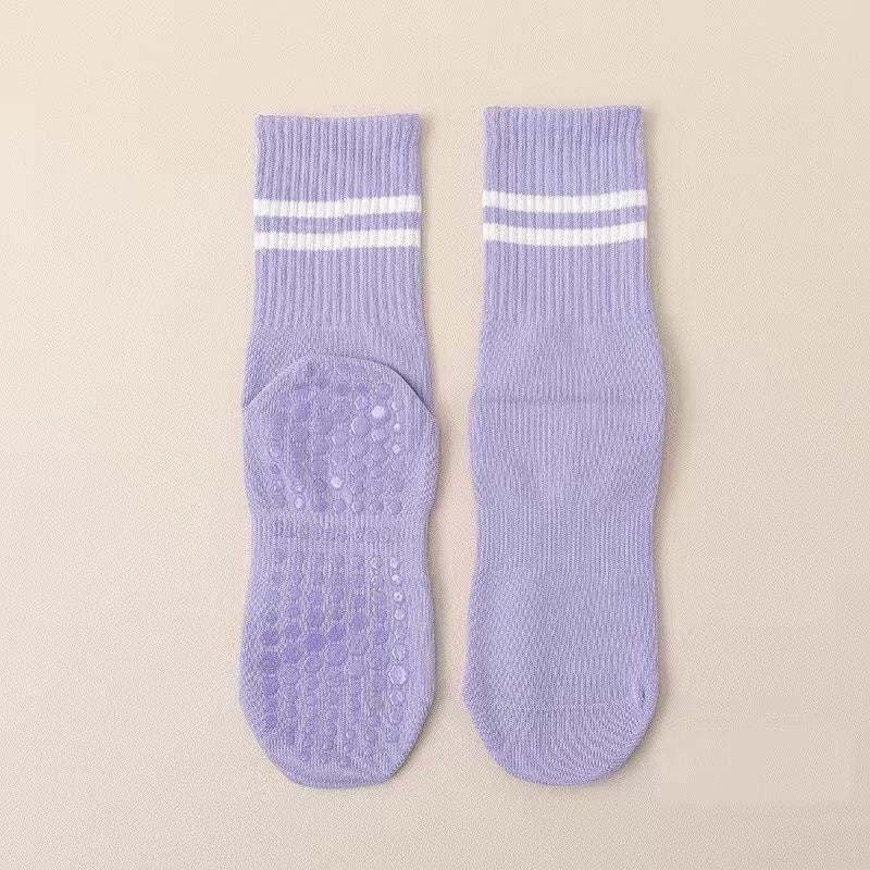 Non-Slip Yoga Socks for Women & Men, Mid-Calf Grip Socks for Pilates, Dance, Trampoline & Home Workouts