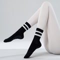 Non-Slip Yoga Socks for Women, Striped Grip Pilates Socks, Breathable Cotton Athletic Socks for Barre, Dance & Home Workouts