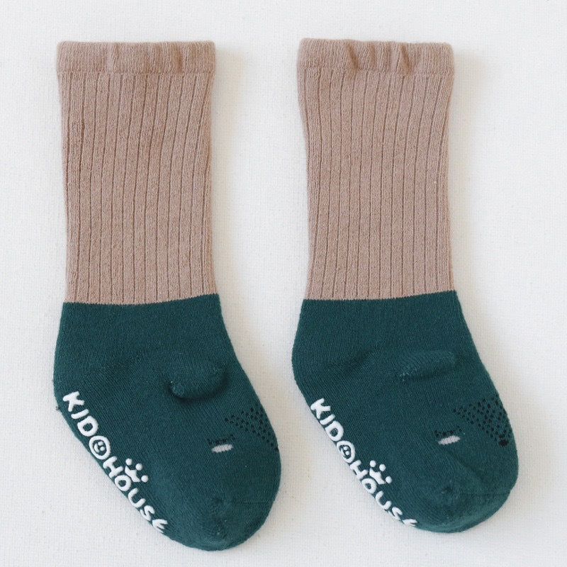 Cute Cartoon Non-Slip Baby Socks, Cotton Mid-Calf Toddler Socks for 0-6 Months