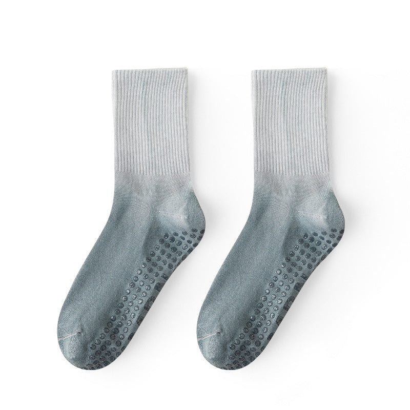 Dreamy Gradient Pastel Yoga Socks | Anti-Slip Breathable Cotton Crew Socks