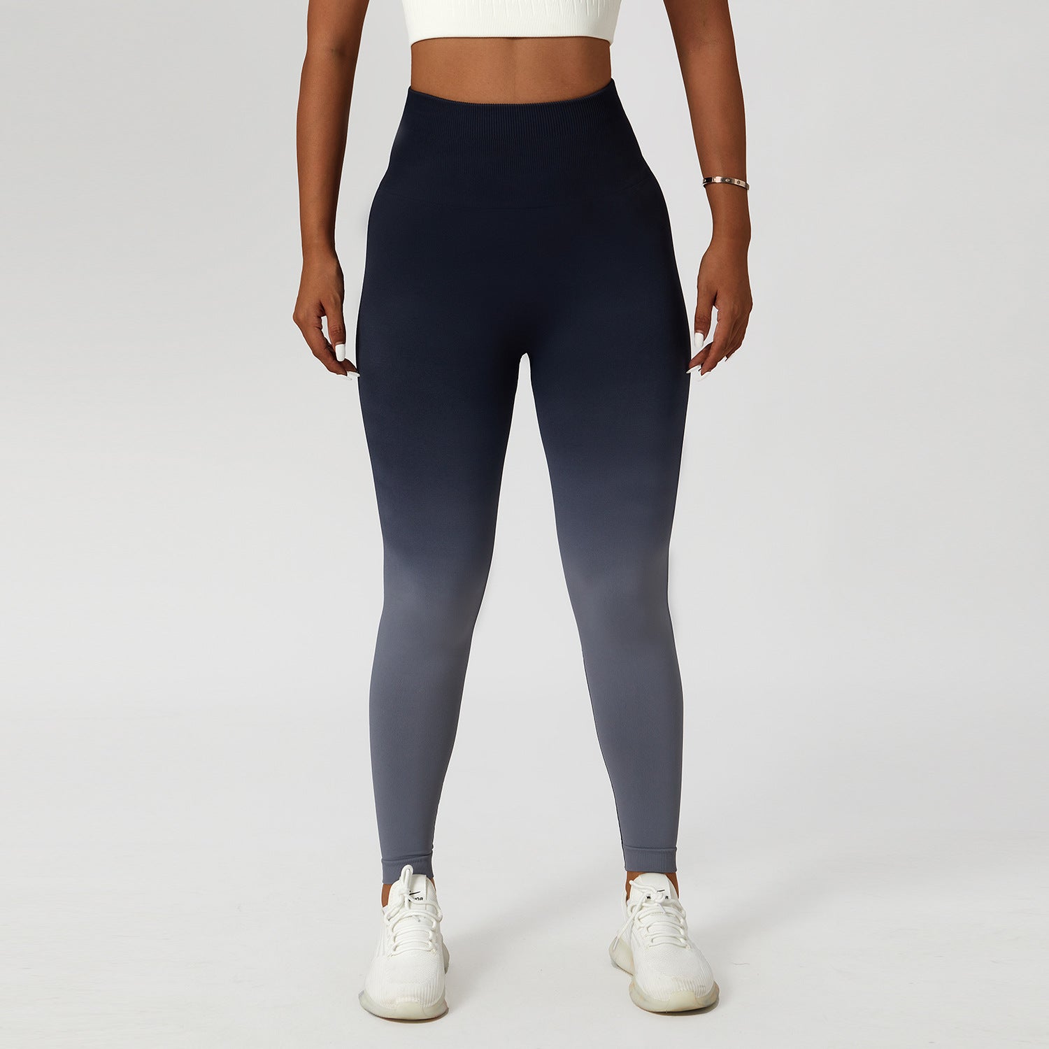 Gradient seamless European and American yoga pants women's hanging dyed peach hip-lifting sports leggings high waist tummy control running fitness pants