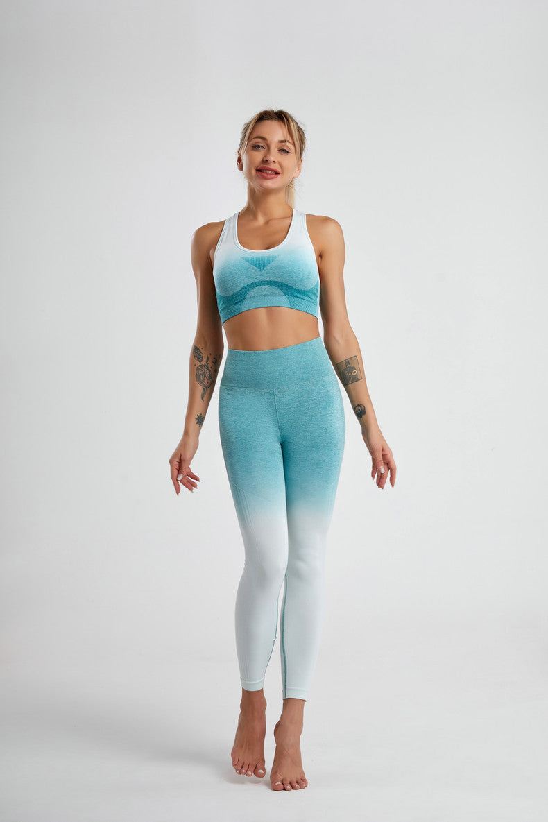 Women Moisture Wicking 2 Piece Sports Set Short Sleeve Top+Capri Yoga Pants