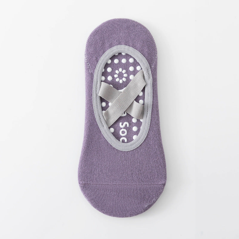Elegant Cross-Strap Yoga Socks | Non-Slip Ballet-Style Pilates Grip Socks