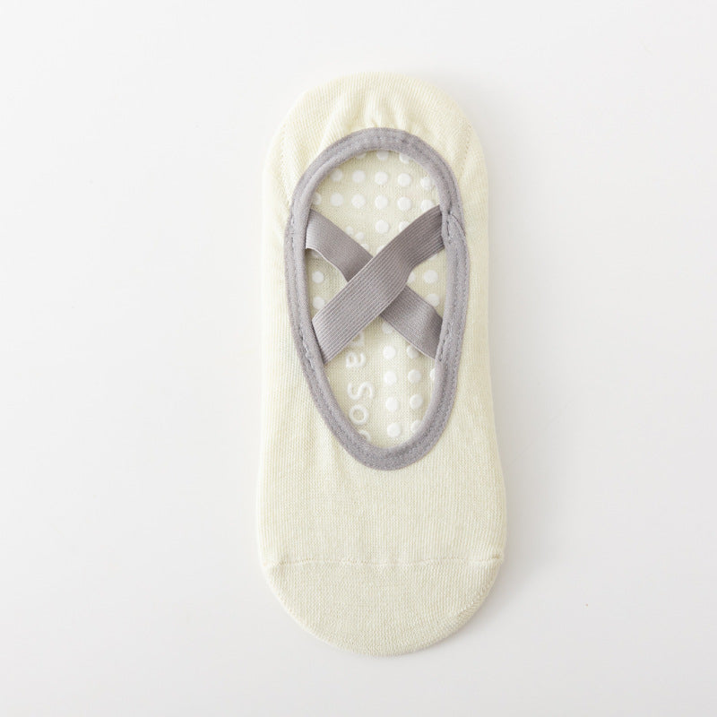 Elegant Cross-Strap Yoga Socks | Non-Slip Ballet-Style Pilates Grip Socks