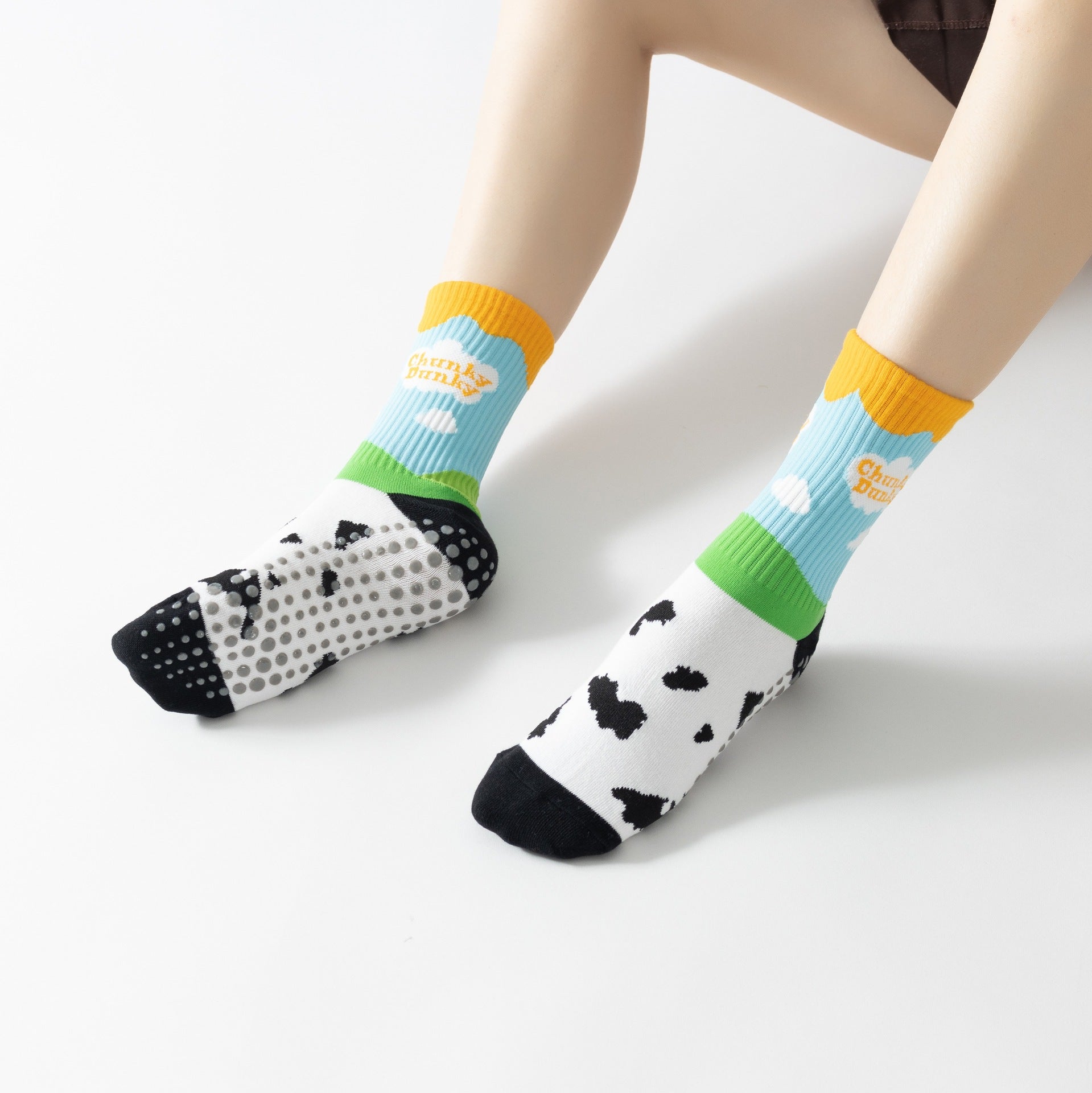 Anti-Slip Graffiti Yoga & Pilates Socks | Breathable Cotton Crew Socks