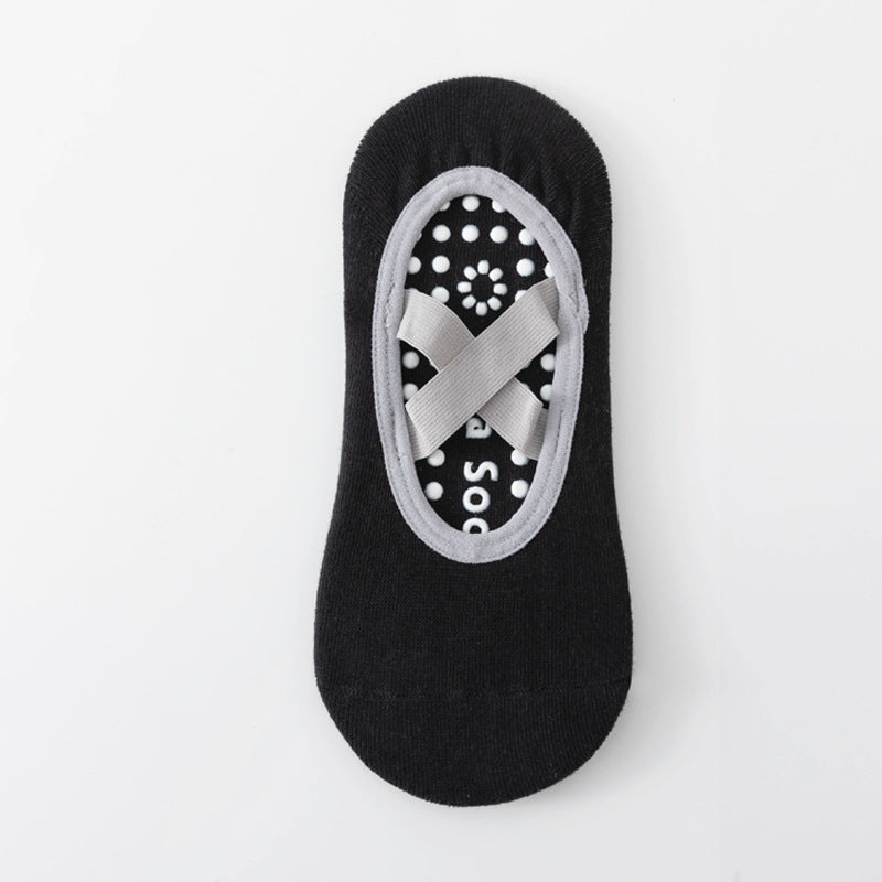 Elegant Cross-Strap Yoga Socks | Non-Slip Ballet-Style Pilates Grip Socks