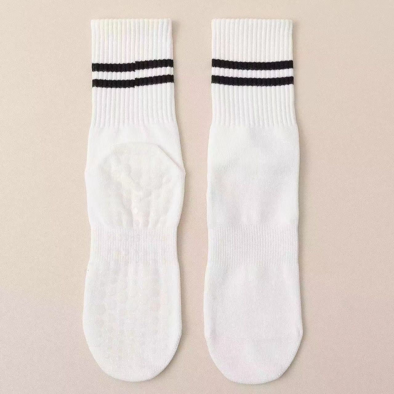 Non-Slip Yoga Socks for Women & Men, Mid-Calf Grip Socks for Pilates, Dance, Trampoline & Home Workouts