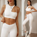 new cross-border lulu yoga clothing sports underwear shockproof bra high waist hip lifting running fitness pants suit