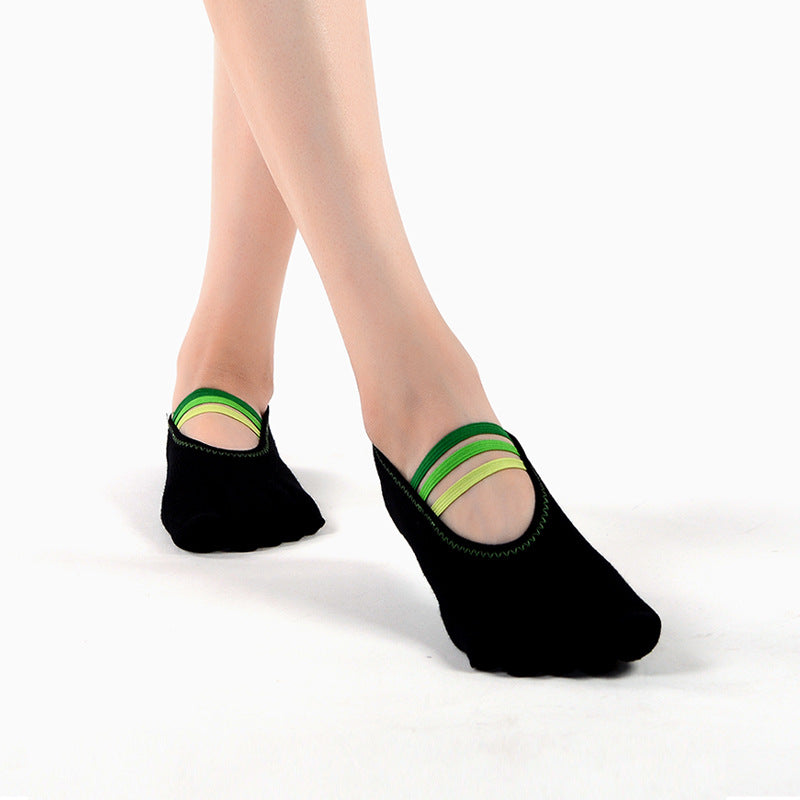 Professional Five-Toe Yoga Grip Socks | Anti-Slip Pilates Socks with Elastic Straps