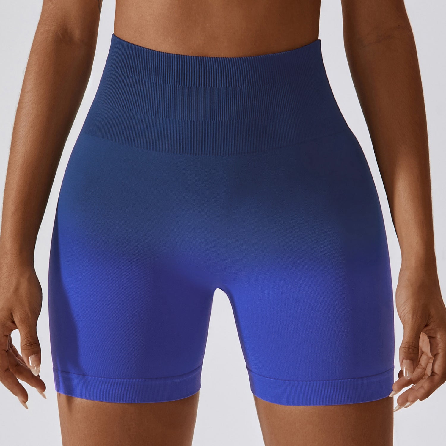European and American Gradient Seamless Yoga Shorts Breathable Tight Sports Shorts Women's High Waist Elastic Butt Lifting Fitness Pants 6406