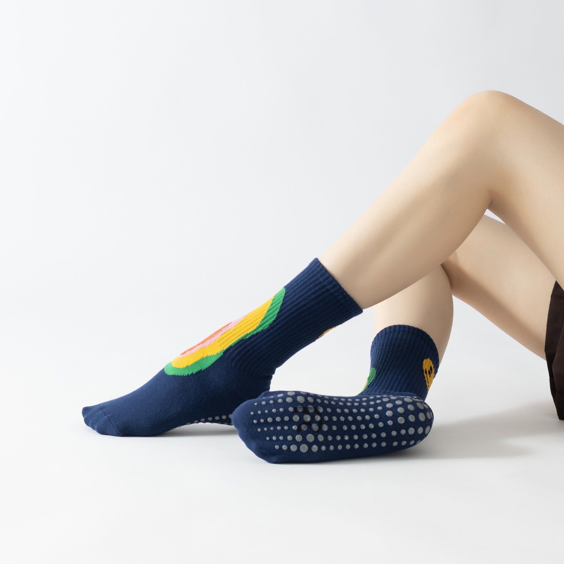Anti-Slip Graffiti Yoga & Pilates Socks | Breathable Cotton Crew Socks