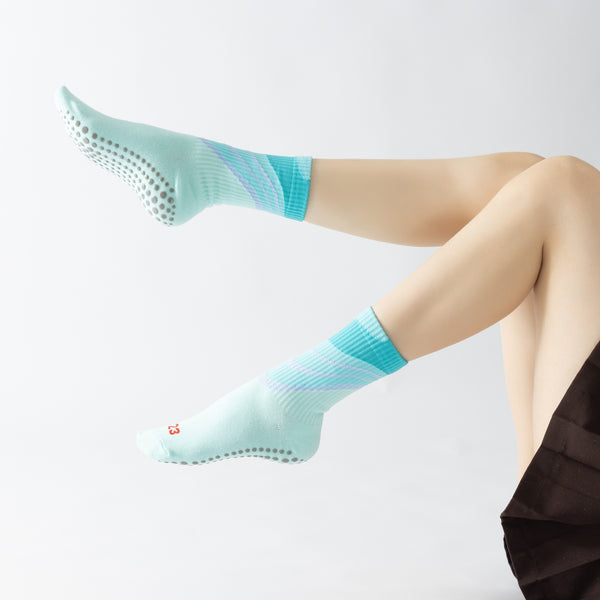 Anti-Slip Graffiti Yoga & Pilates Socks | Breathable Cotton Crew Socks