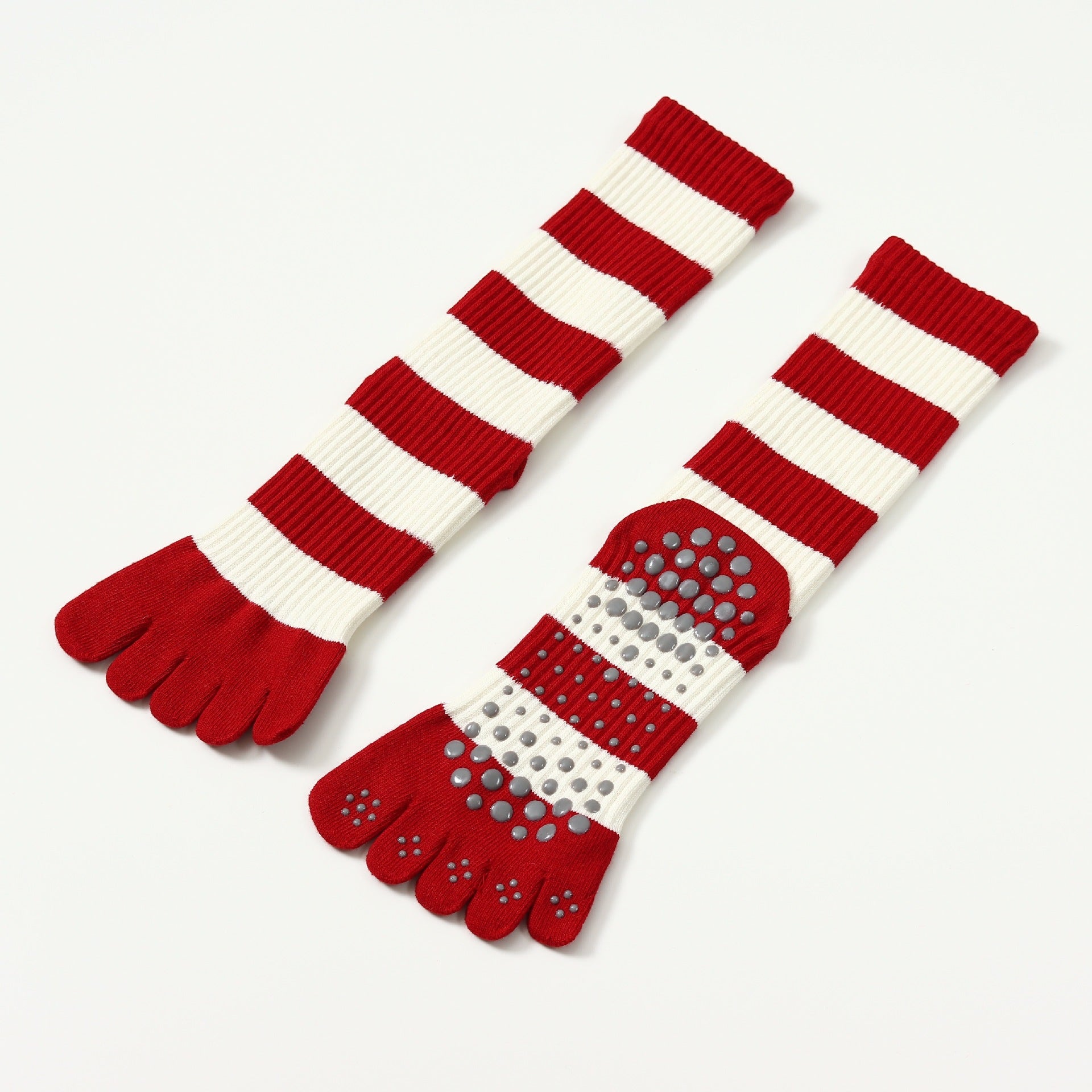Women Five Toe Non Slip Pilates Yoga Calf Grip Socks