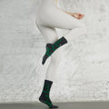 Floral Non-Slip Mid-Calf Yoga Socks for Women, 168N Cotton Pilates Socks