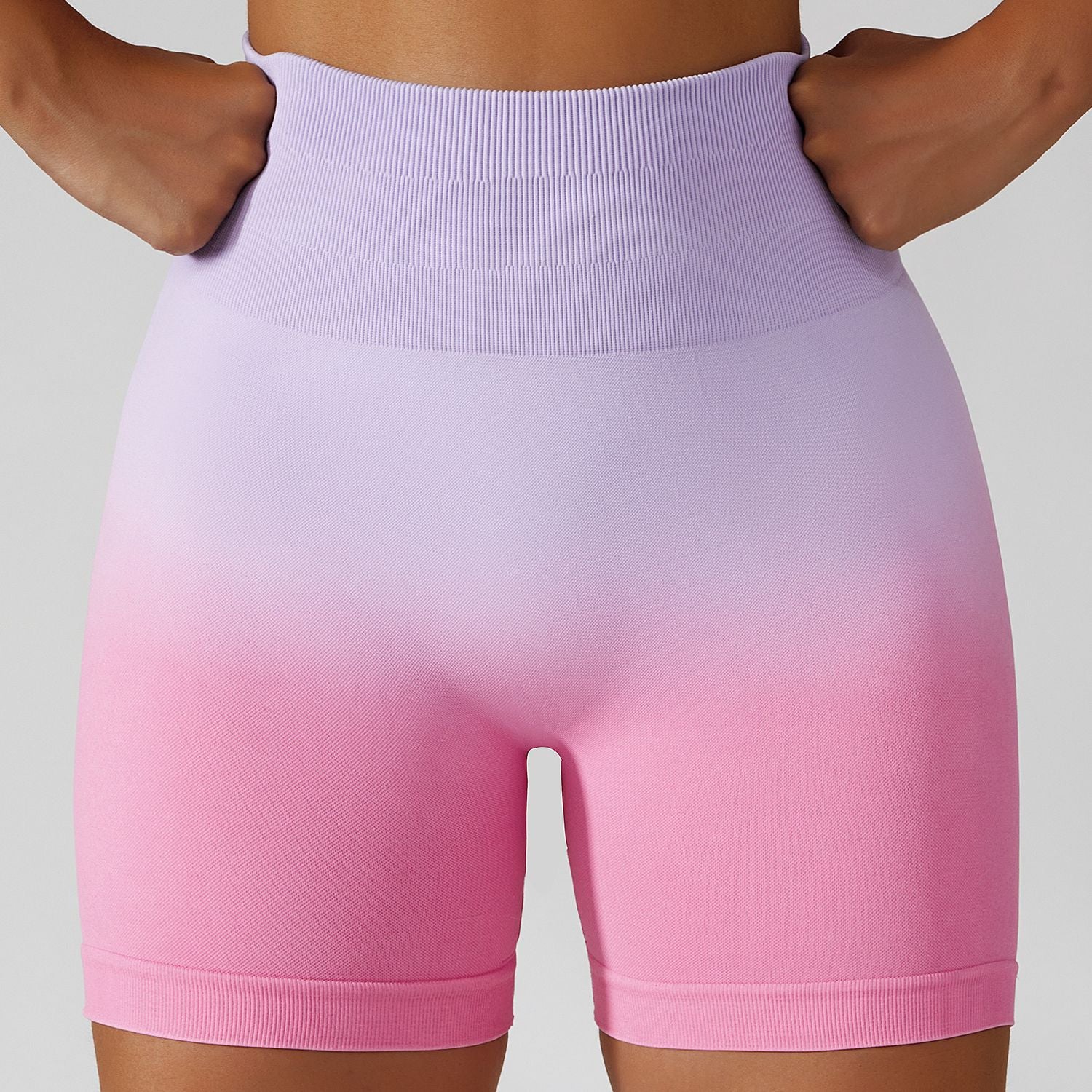 European and American Gradient Seamless Yoga Shorts Breathable Tight Sports Shorts Women's High Waist Elastic Butt Lifting Fitness Pants 6406