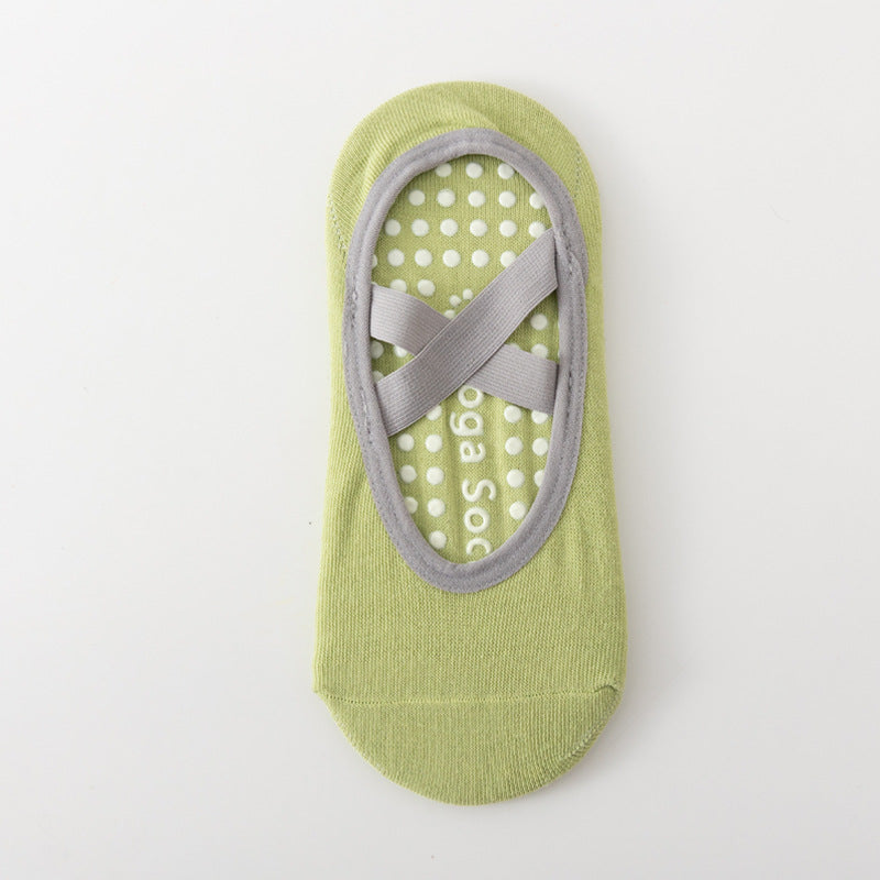 Elegant Cross-Strap Yoga Socks | Non-Slip Ballet-Style Pilates Grip Socks