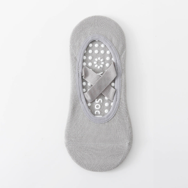 Elegant Cross-Strap Yoga Socks | Non-Slip Ballet-Style Pilates Grip Socks