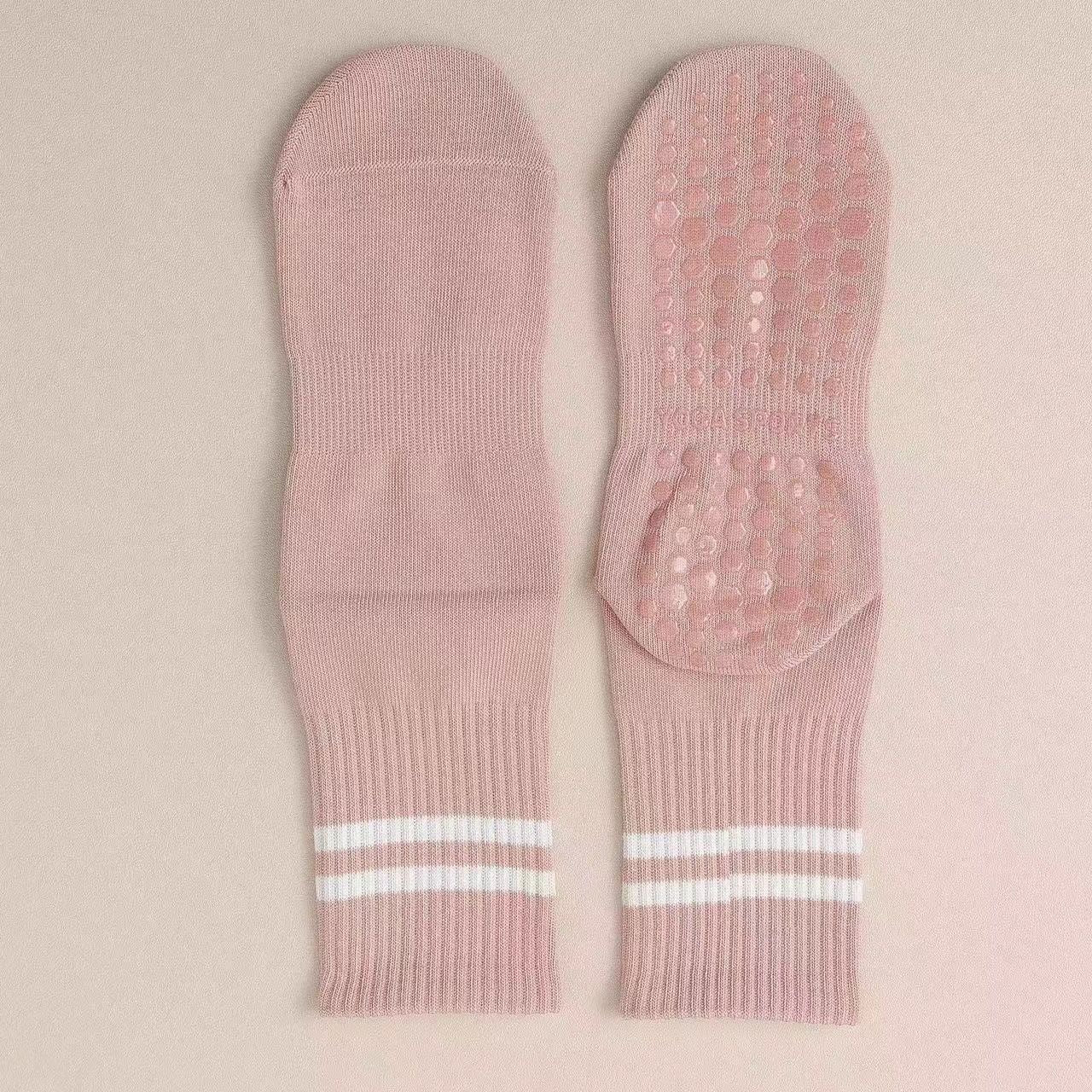 Non-Slip Yoga Socks for Women & Men, Mid-Calf Grip Socks for Pilates, Dance, Trampoline & Home Workouts