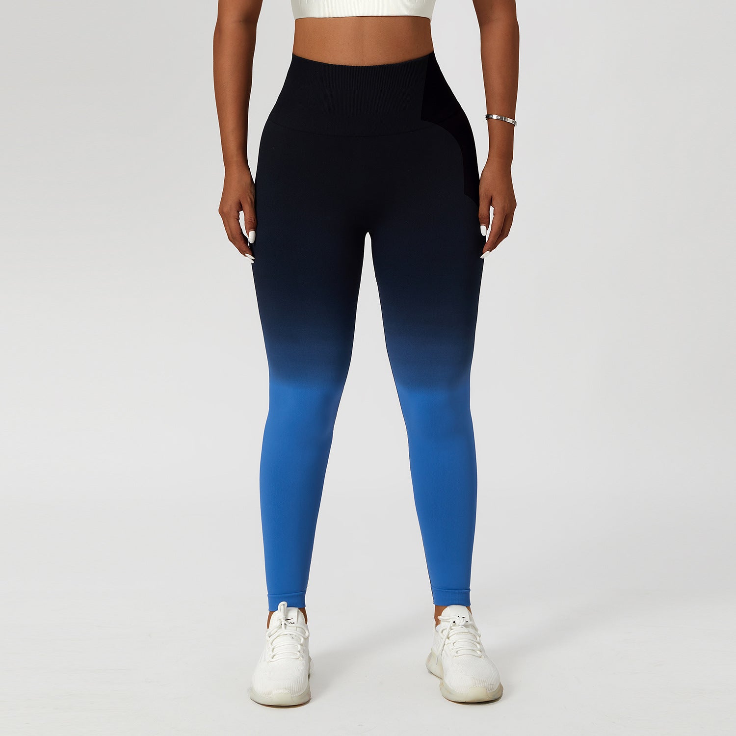 Gradient seamless European and American yoga pants women's hanging dyed peach hip-lifting sports leggings high waist tummy control running fitness pants