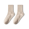 Non-Slip Mid-Calf Yoga Socks for Women, 200N Cotton Pilates Socks, Breathable Sweat-Absorbent Sports Socks
