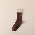 Ins Style Letter Print Yoga Socks | Non-Slip Cotton Grip Socks for Pilates