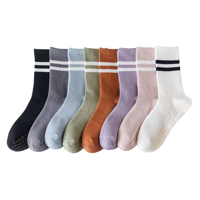 Non-Slip Yoga Socks for Women & Men, Mid-Calf Grip Socks for Pilates, Dance, Trampoline & Home Workouts