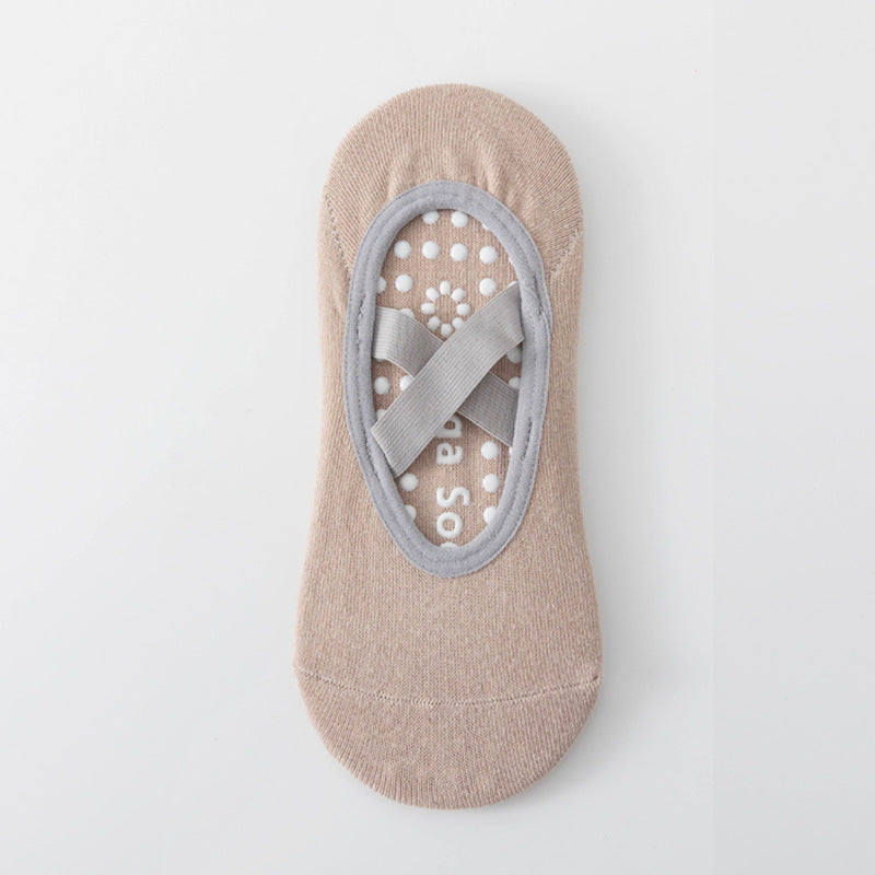 Elegant Cross-Strap Yoga Socks | Non-Slip Ballet-Style Pilates Grip Socks