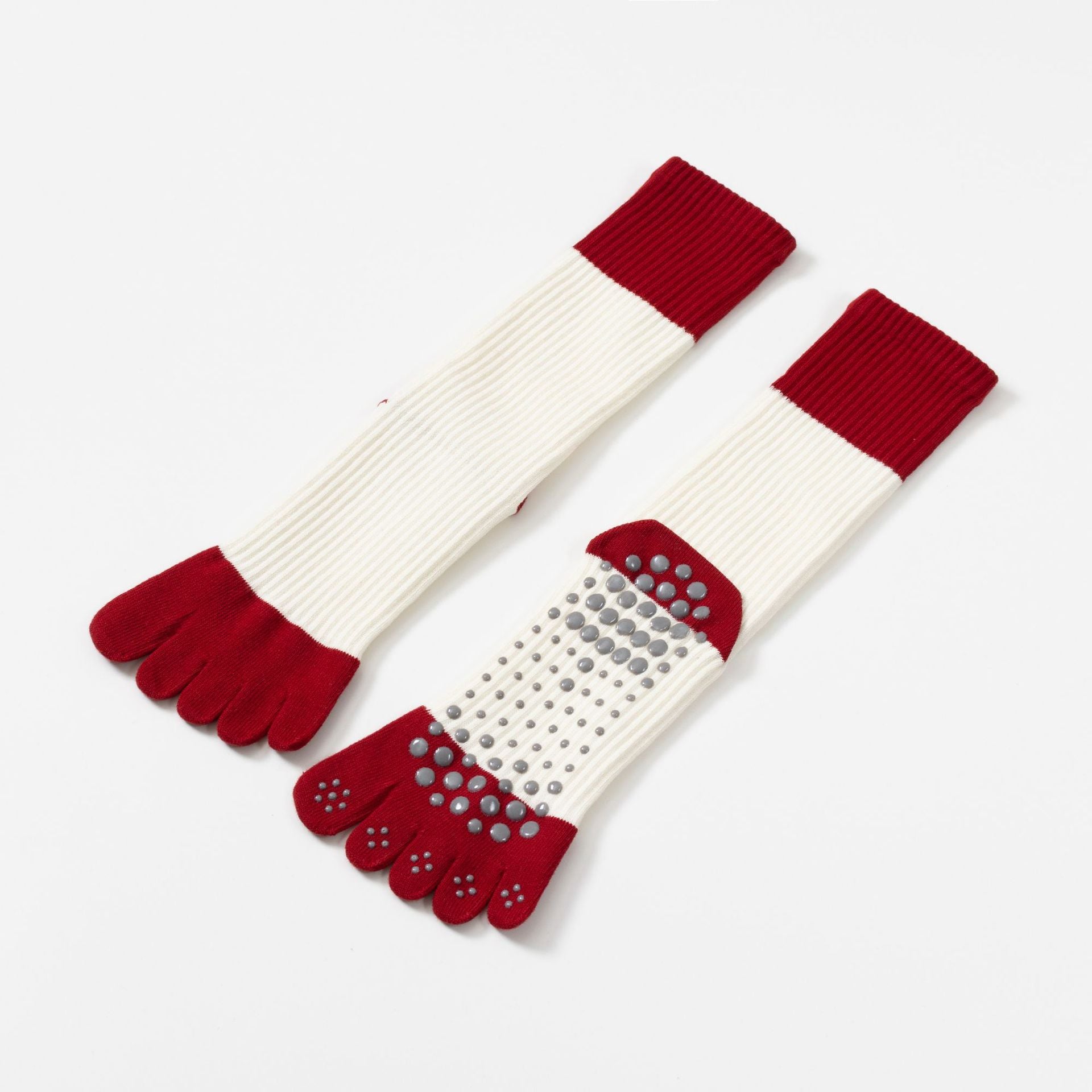 Women Five Toe Non Slip Pilates Yoga Calf Grip Socks