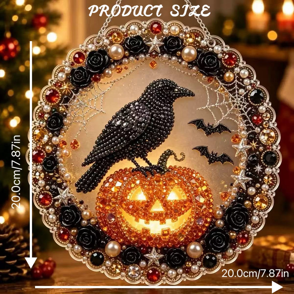3 pack Halloween Diamond Art Hanging Set DIY Acrylic Diamond Painting Kit 20x20cm